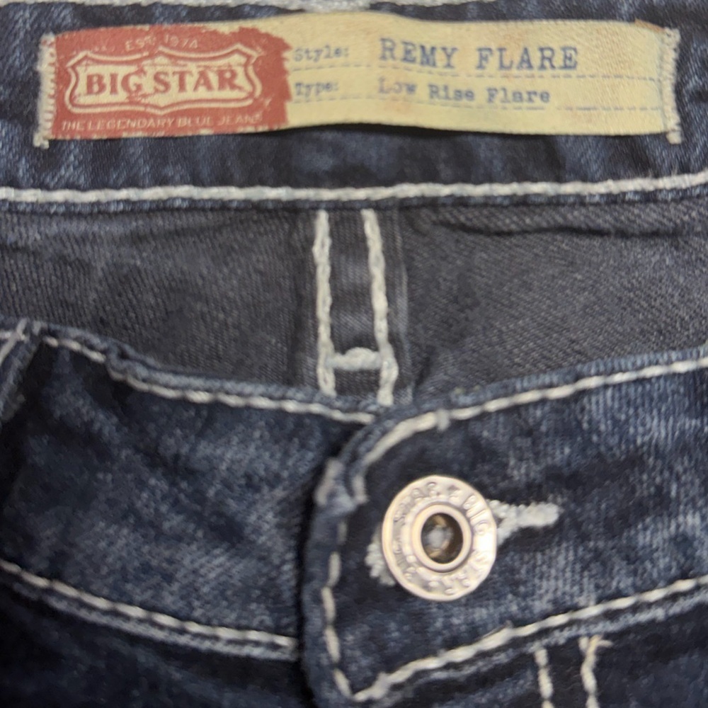 Big Star Size 27 Women's Dark Blue Flare Embellished Jeans - Picture 8 of 9